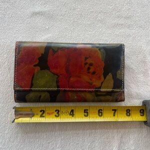 Patricia Nash Red and Black Floral Wallet